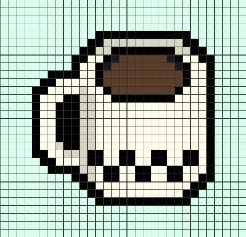 STARDEW COFFEE CUP GRID ART